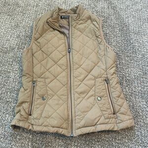 Allegra K Tan Quilted Vest